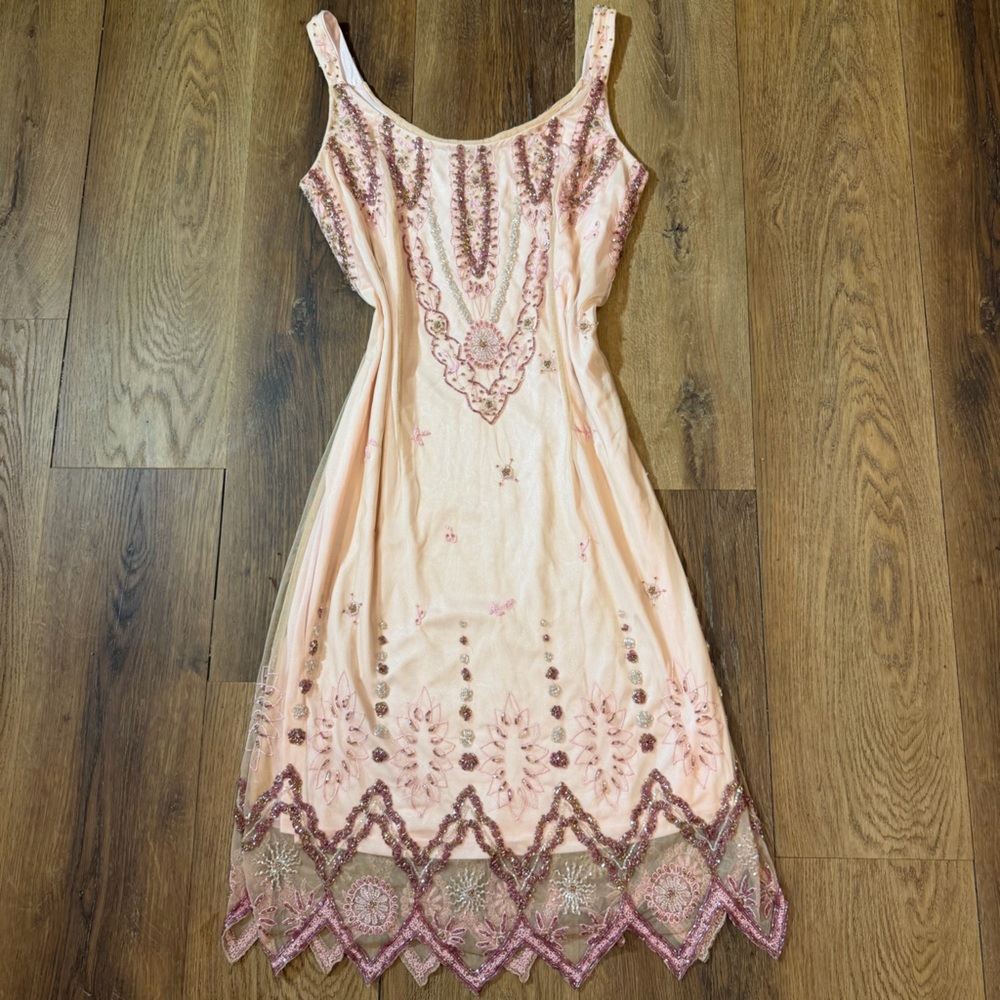 Vintage Y2K Beaded Dress Vintage Beaded Dress Fairy Mesh 20’s Flapper Dress Prom - Picture 13 of 13